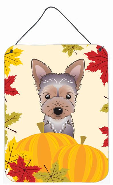 Yorkie Puppy Thanksgiving Wall or Door Hanging Prints BB2038DS1216 by Caroline's Treasures