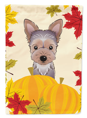 Yorkie Puppy Thanksgiving Flag Garden Size BB2038GF