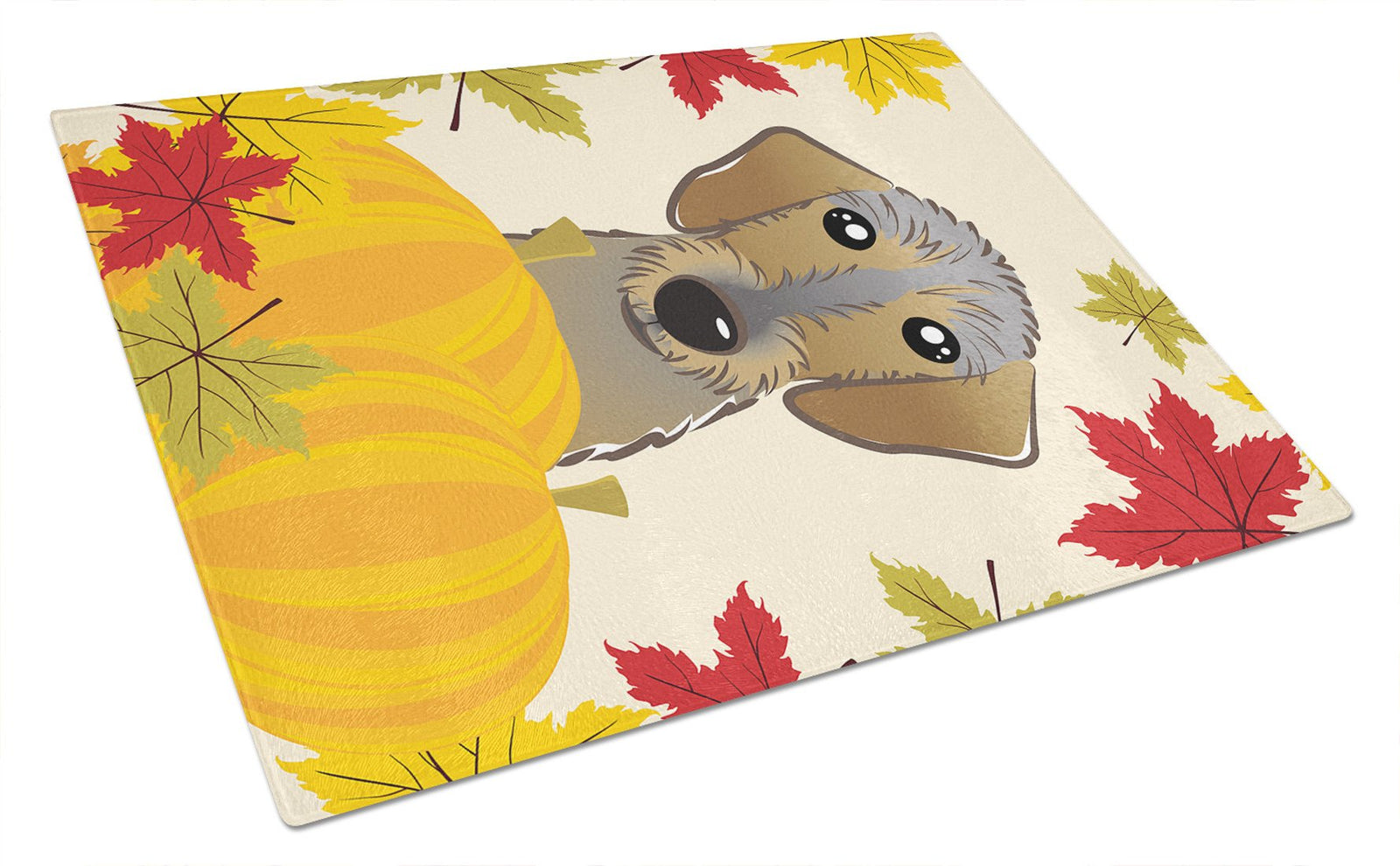Wirehaired Dachshund Thanksgiving Glass Cutting Board Large BB2039LCB by Caroline's Treasures