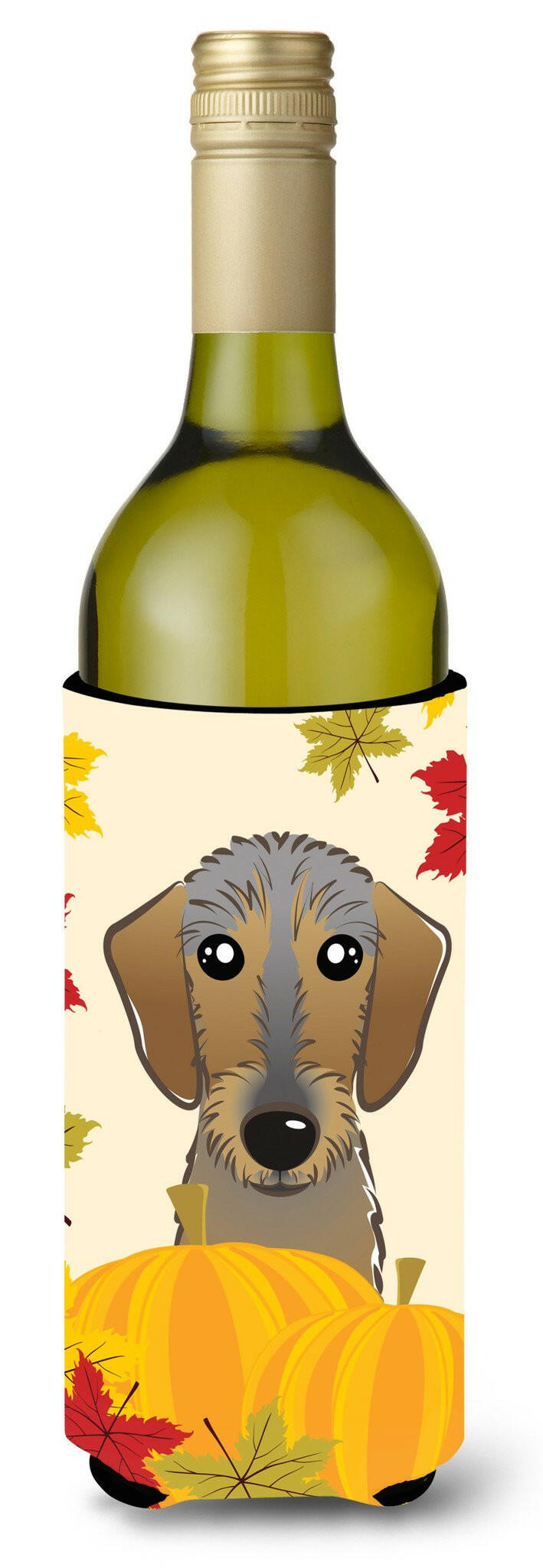 Wirehaired Dachshund Thanksgiving Wine Bottle Beverage Insulator Hugger BB2039LITERK by Caroline&#39;s Treasures