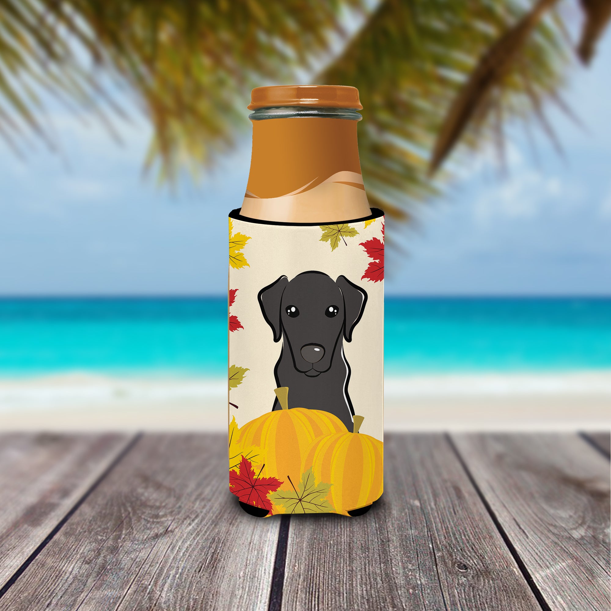Black Labrador Thanksgiving  Ultra Beverage Insulator for slim cans BB2041MUK