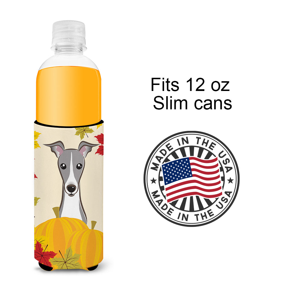 Italian Greyhound Thanksgiving  Ultra Beverage Insulator for slim cans BB2042MUK