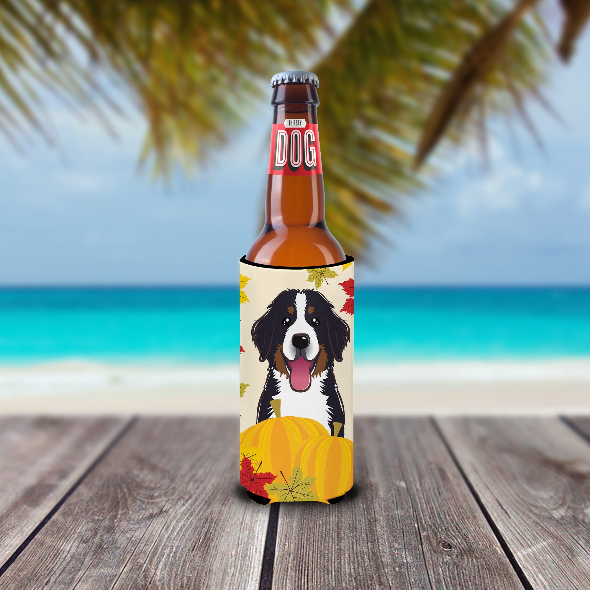 Bernese Mountain Dog Thanksgiving  Ultra Beverage Insulator for slim cans BB2043MUK  the-store.com.