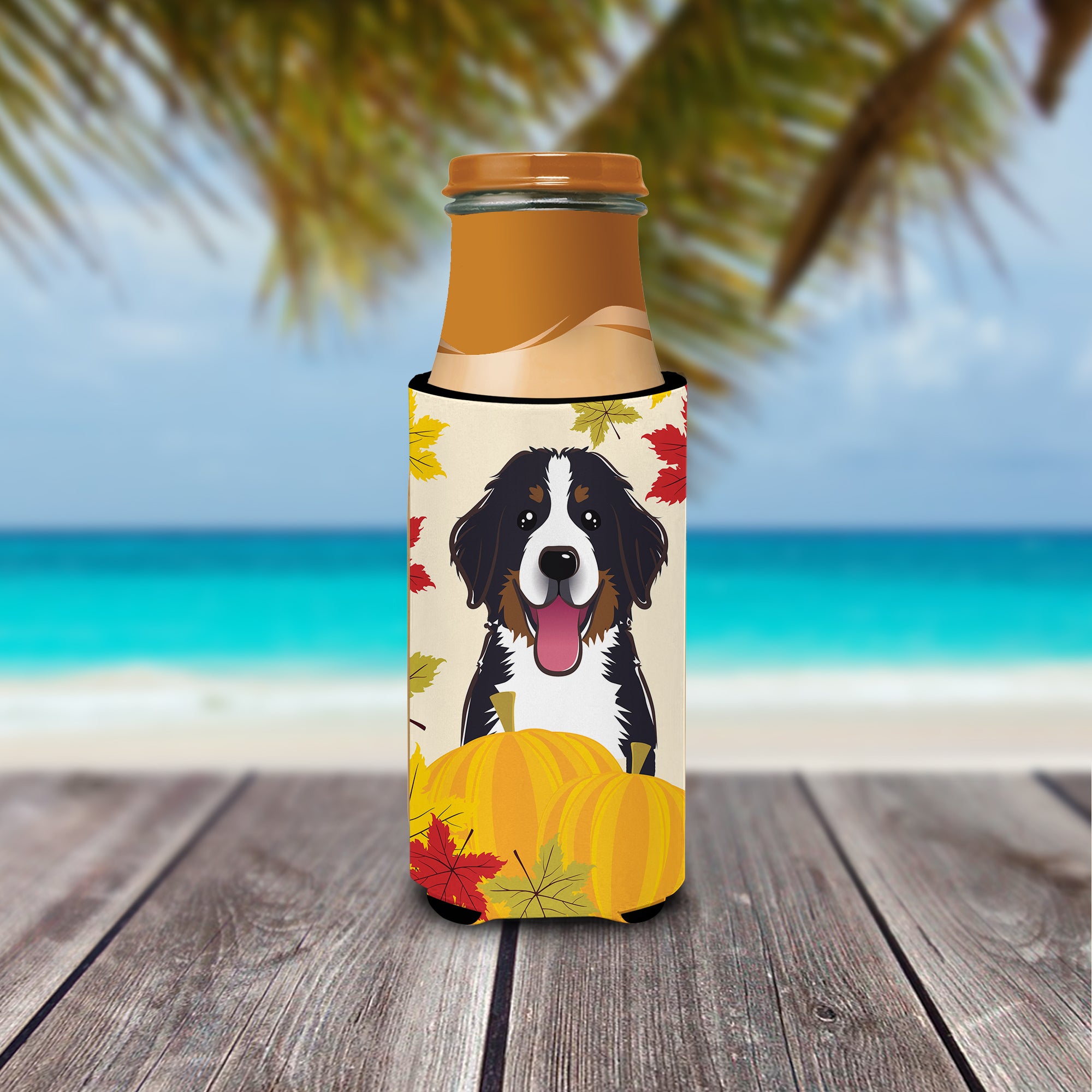 Bernese Mountain Dog Thanksgiving  Ultra Beverage Insulator for slim cans BB2043MUK  the-store.com.