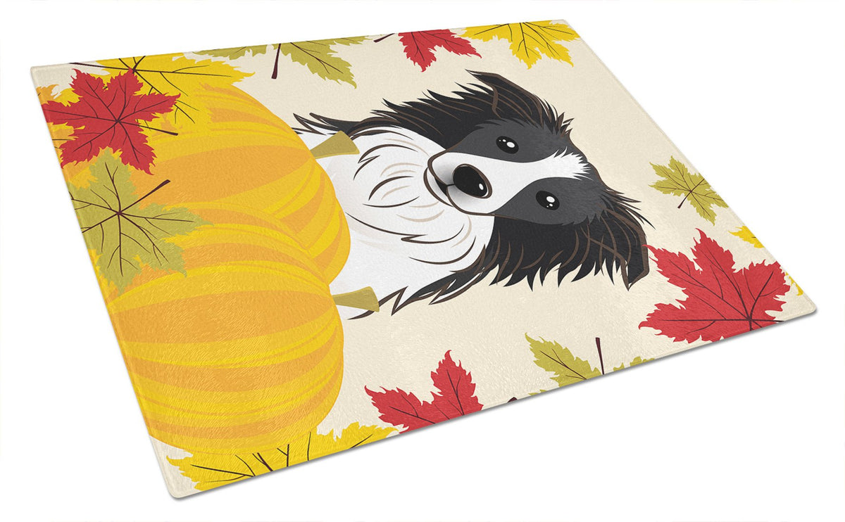 Border Collie Thanksgiving Glass Cutting Board Large BB2047LCB by Caroline&#39;s Treasures
