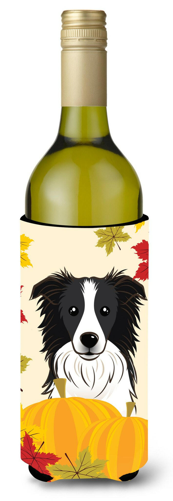 Border Collie Thanksgiving Wine Bottle Beverage Insulator Hugger BB2047LITERK by Caroline&#39;s Treasures