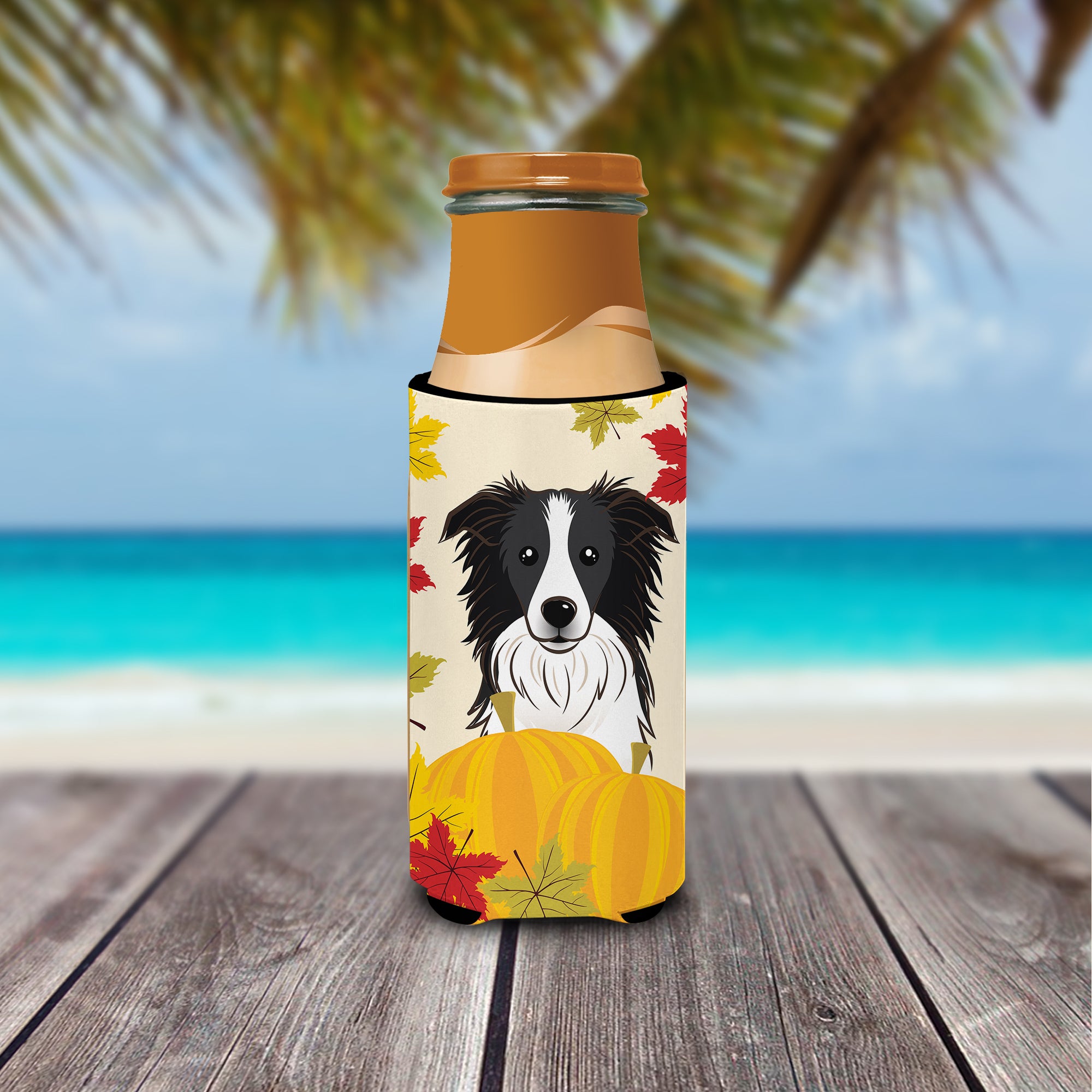 Border Collie Thanksgiving  Ultra Beverage Insulator for slim cans BB2047MUK  the-store.com.