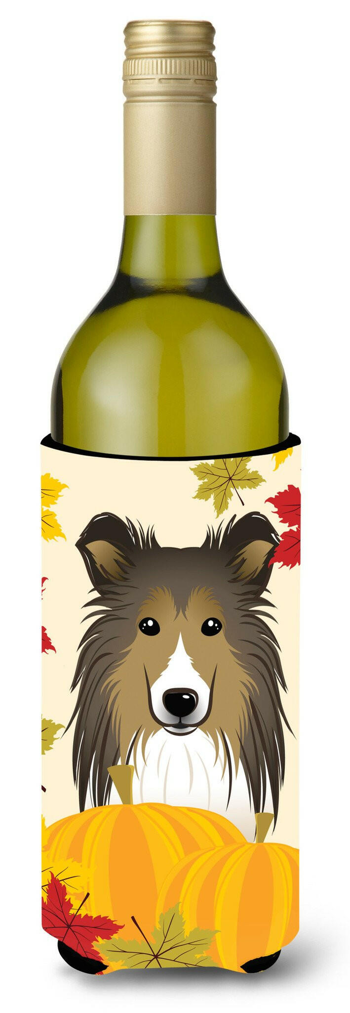 Sheltie Thanksgiving Wine Bottle Beverage Insulator Hugger BB2048LITERK by Caroline&#39;s Treasures