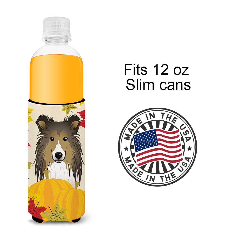Sheltie Thanksgiving  Ultra Beverage Insulator for slim cans BB2048MUK