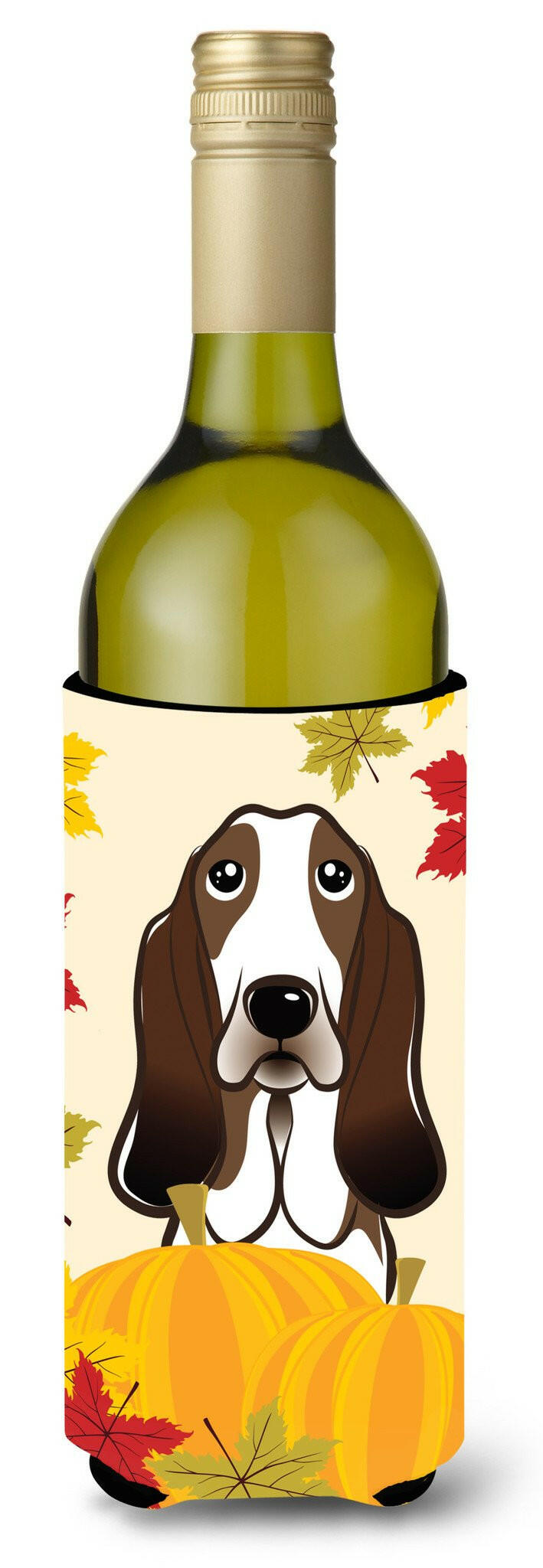 Basset Hound Thanksgiving Wine Bottle Beverage Insulator Hugger BB2049LITERK by Caroline&#39;s Treasures