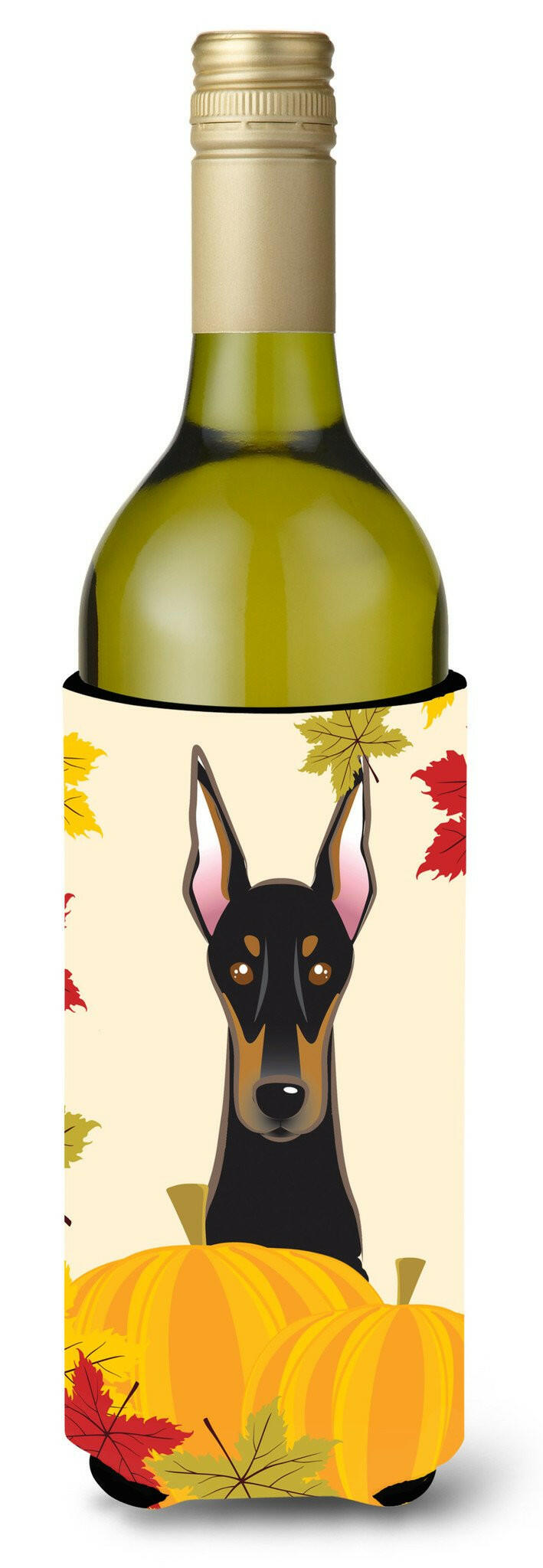 Doberman Thanksgiving Wine Bottle Beverage Insulator Hugger BB2051LITERK by Caroline&#39;s Treasures