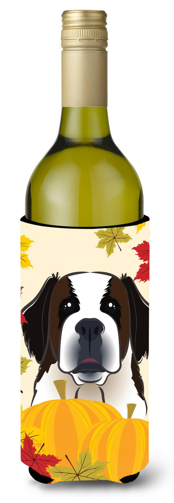 Saint Bernard Thanksgiving Wine Bottle Beverage Insulator Hugger BB2052LITERK by Caroline&#39;s Treasures