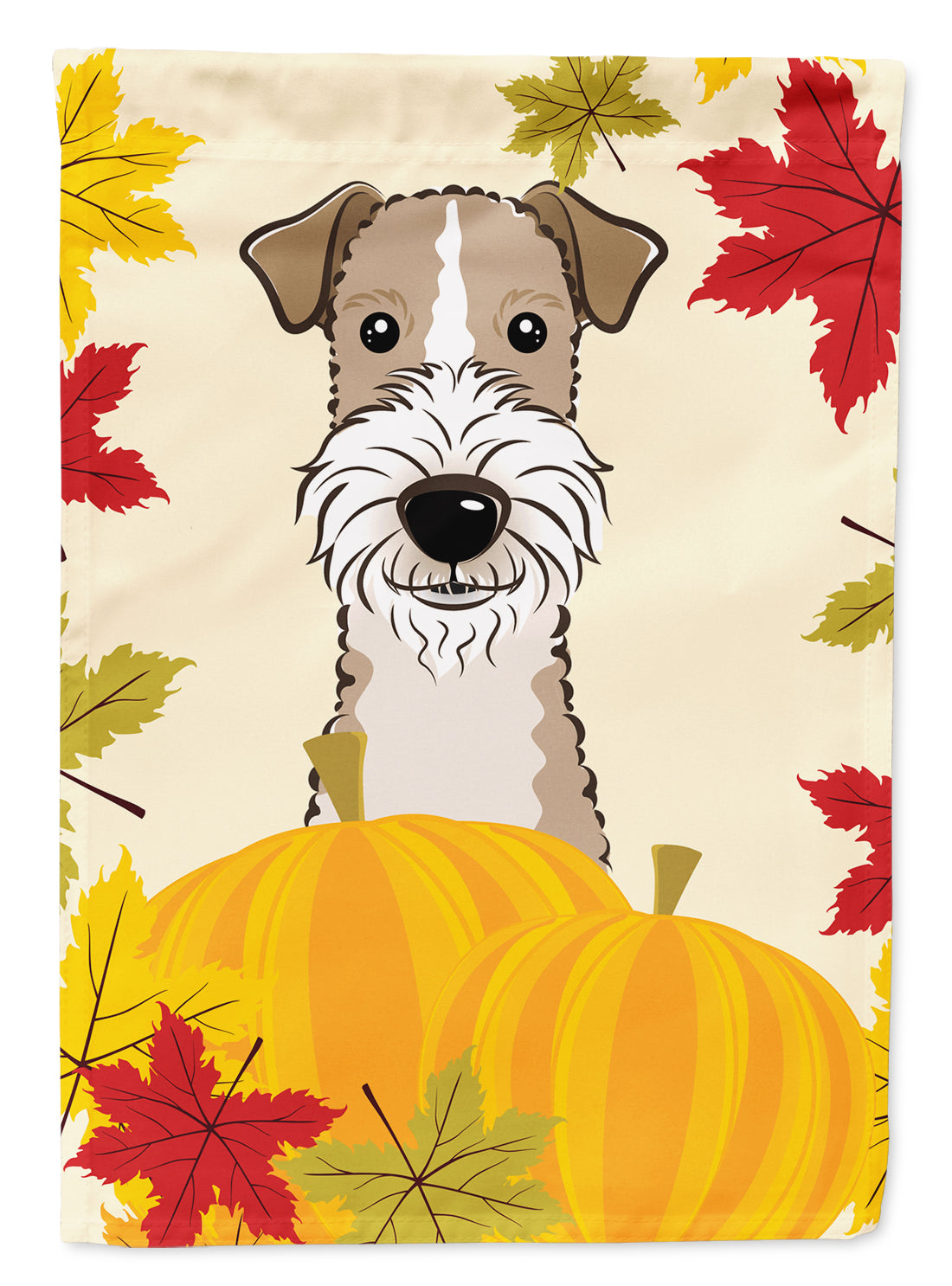 Wire Haired Fox Terrier Thanksgiving Flag Canvas House Size BB2053CHF  the-store.com.