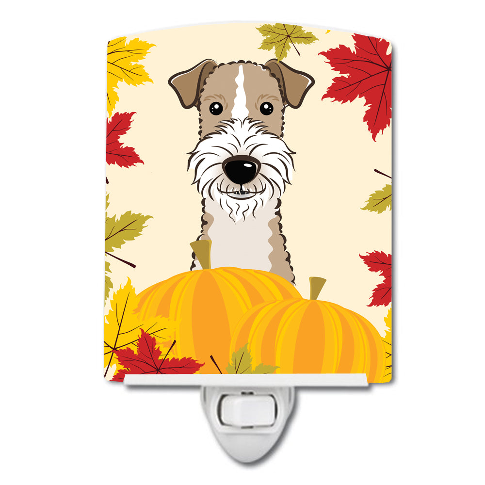 Wire Haired Fox Terrier Thanksgiving Ceramic Night Light BB2053CNL - the-store.com