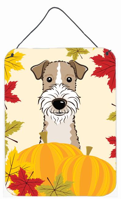 Wire Haired Fox Terrier Thanksgiving Wall or Door Hanging Prints BB2053DS1216 by Caroline&#39;s Treasures