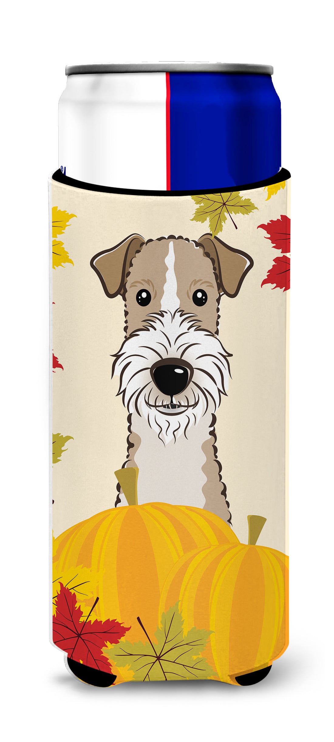 Wire Haired Fox Terrier Thanksgiving Michelob Ultra Beverage Isolateur pour canettes minces BB2053MUK