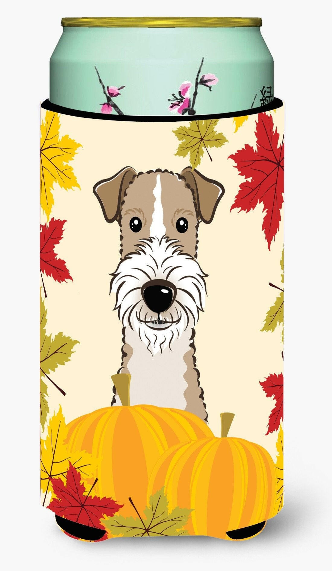 Wire Haired Fox Terrier Thanksgiving Tall Boy Beverage Insulator  Hugger BB2053TBC by Caroline&#39;s Treasures