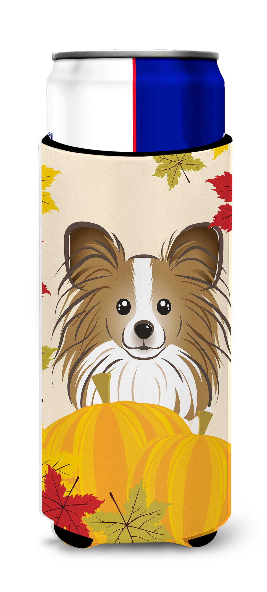 Papillon Thanksgiving  Ultra Beverage Insulator for slim cans BB2054MUK  the-store.com.