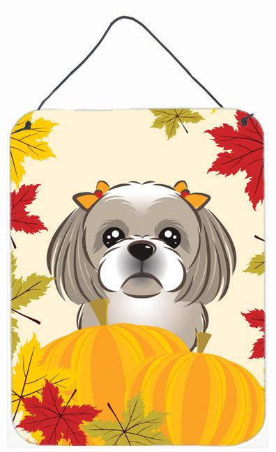 Gray Silver Shih Tzu Thanksgiving Wall or Door Hanging Prints BB2056DS1216 by Caroline&#39;s Treasures