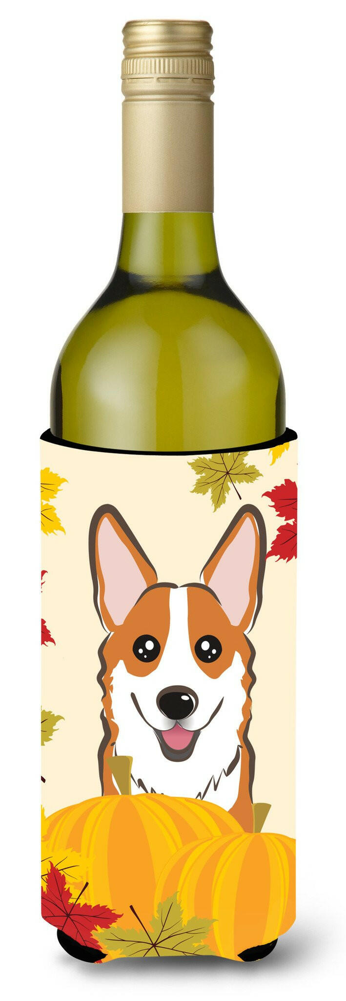 Red Corgi Thanksgiving Wine Bottle Beverage Insulator Hugger BB2060LITERK by Caroline&#39;s Treasures