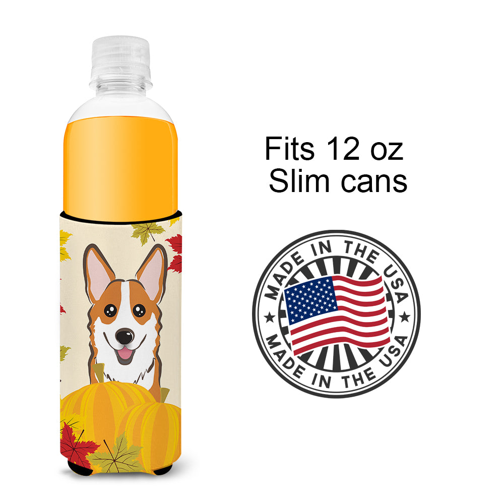 Red Corgi Thanksgiving  Ultra Beverage Insulator for slim cans BB2060MUK  the-store.com.
