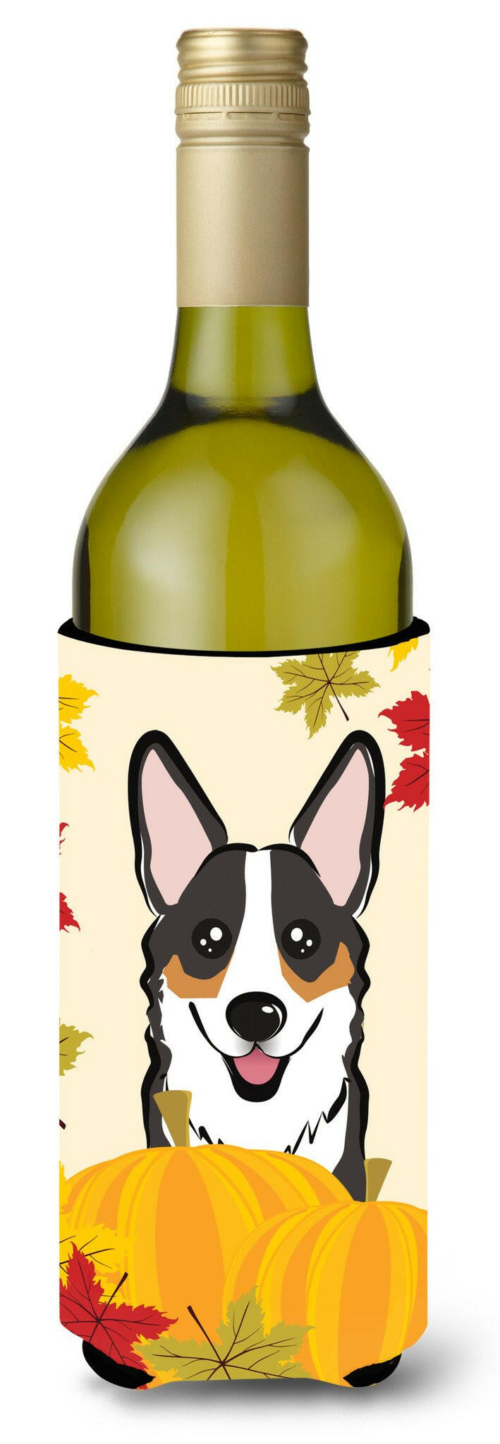 Tricolor Corgi Thanksgiving Wine Bottle Beverage Insulator Hugger BB2061LITERK by Caroline&#39;s Treasures