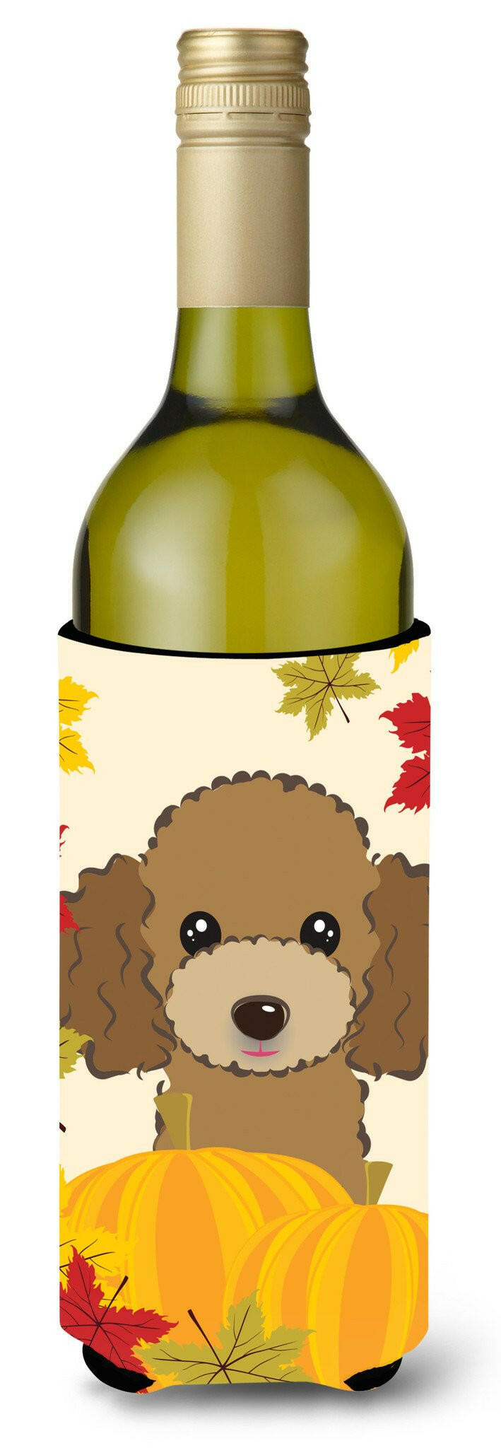 Chocolate Brown Poodle Thanksgiving Wine Bottle Beverage Insulator Hugger BB2062LITERK by Caroline&#39;s Treasures