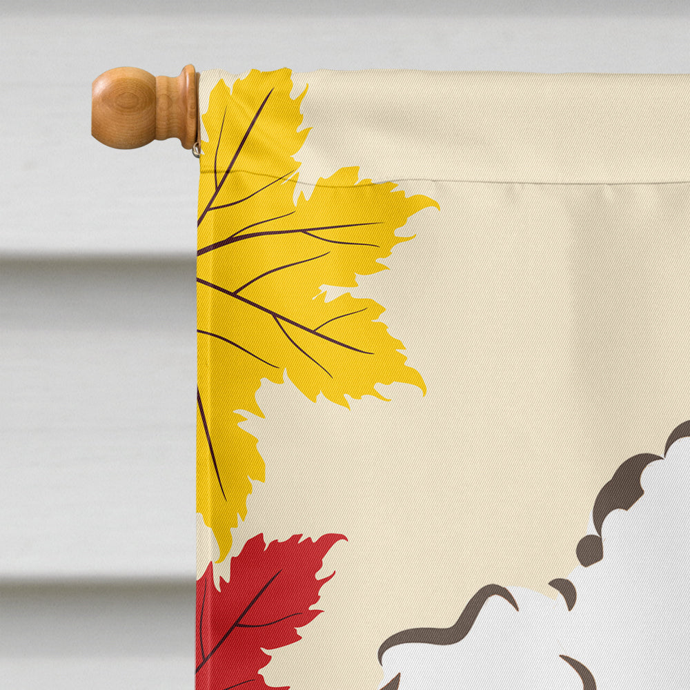 White Poodle Thanksgiving Flag Canvas House Size BB2063CHF