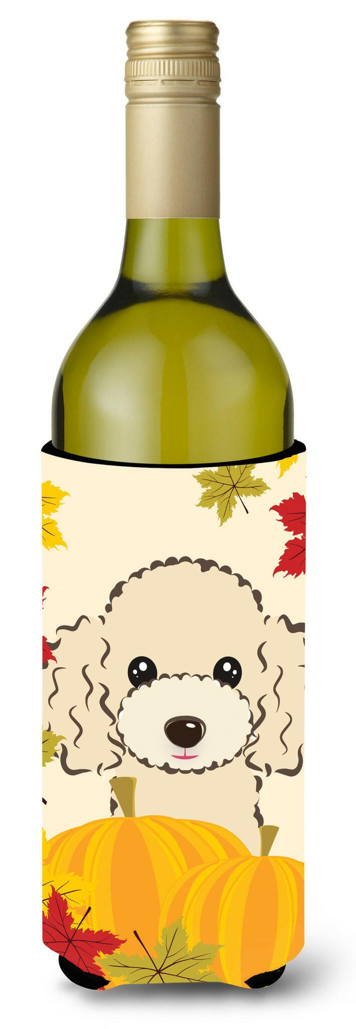 Buff Poodle Thanksgiving Wine Bottle Beverage Insulator Hugger BB2064LITERK by Caroline&#39;s Treasures