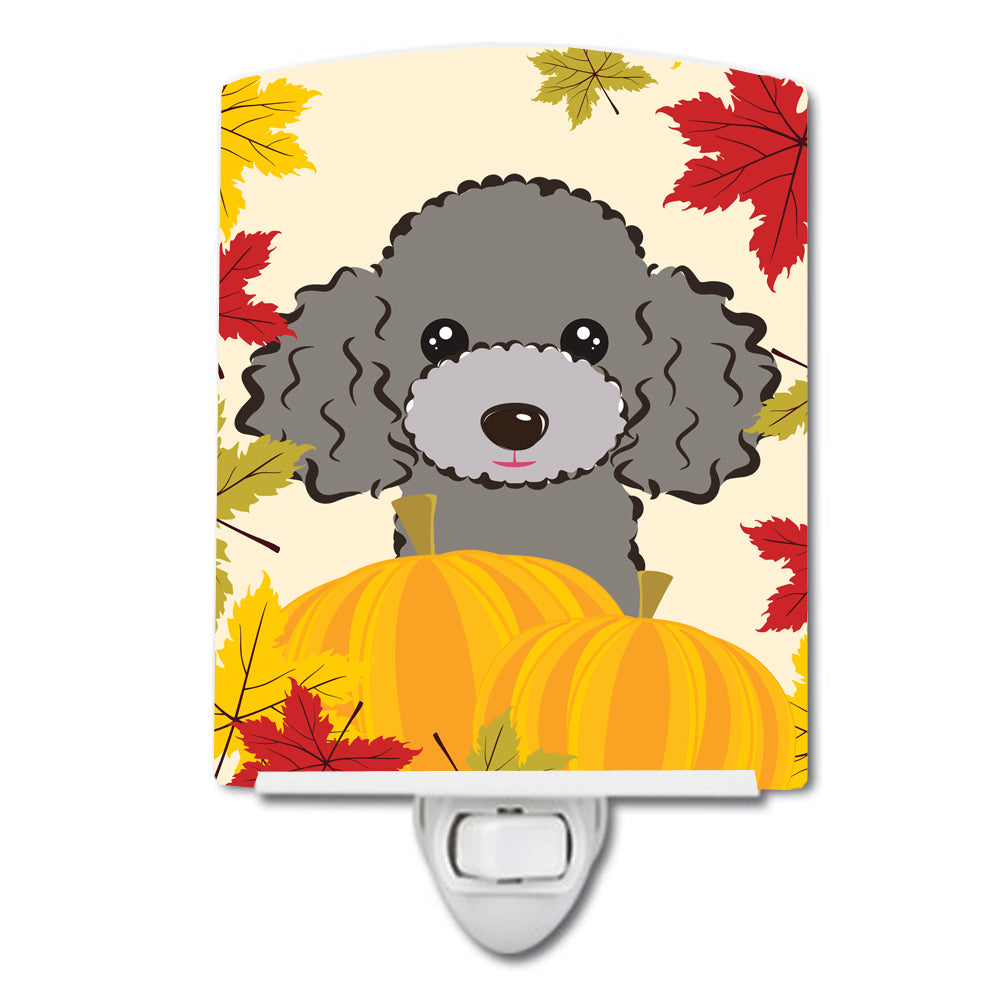 Silver Gray Poodle Thanksgiving Ceramic Night Light BB2065CNL - the-store.com