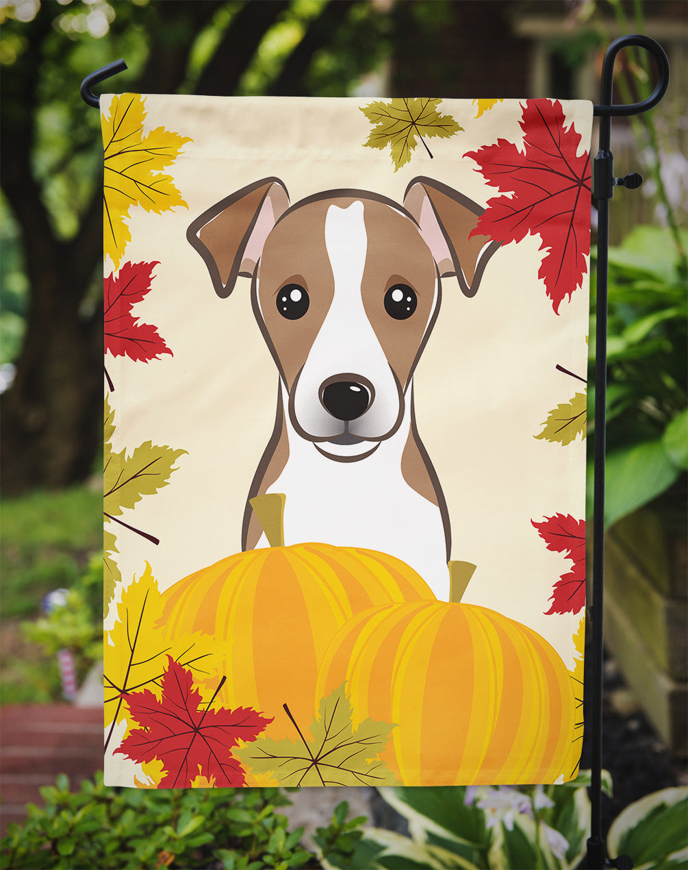 Jack Russell Terrier Thanksgiving Flag Garden Size BB2066GF