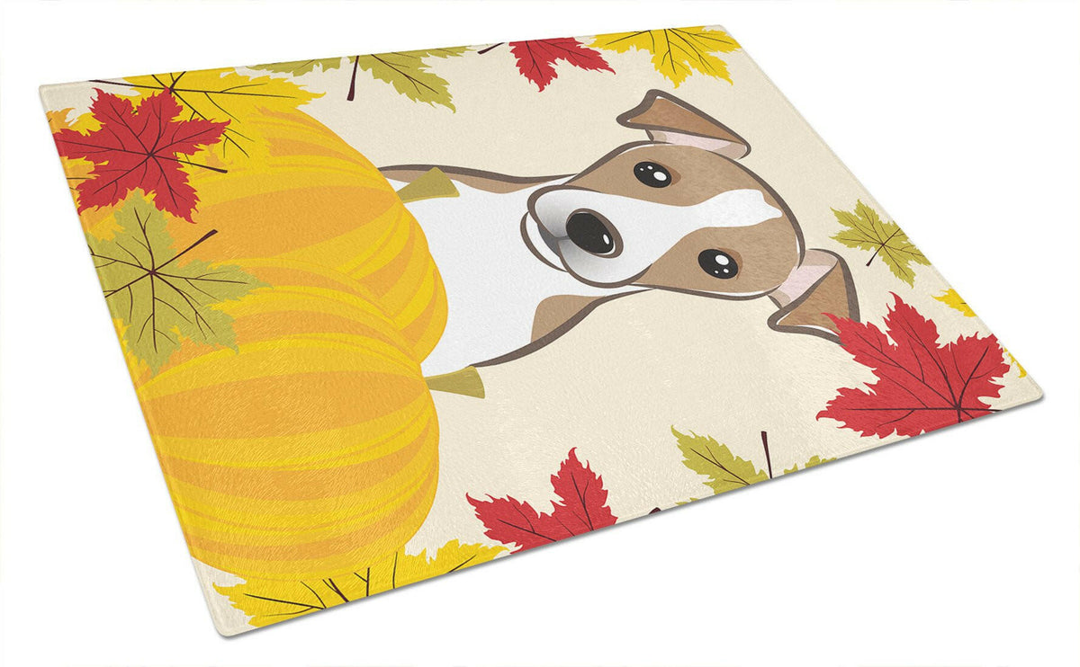 Jack Russell Terrier Thanksgiving Glass Cutting Board Large BB2066LCB by Caroline&#39;s Treasures