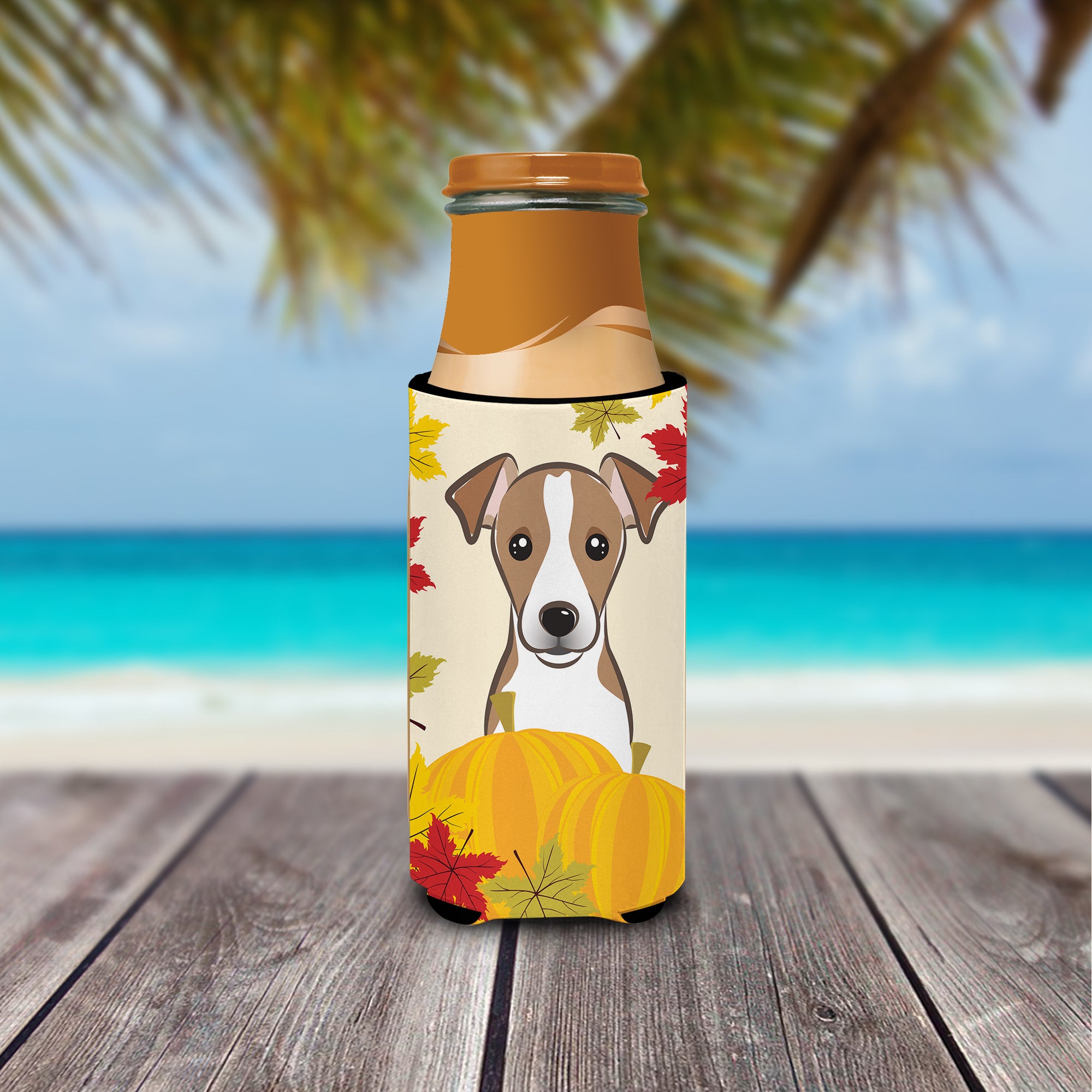 Jack Russell Terrier Thanksgiving Michelob Ultra Beverage Isolateur pour canettes minces BB2066MUK
