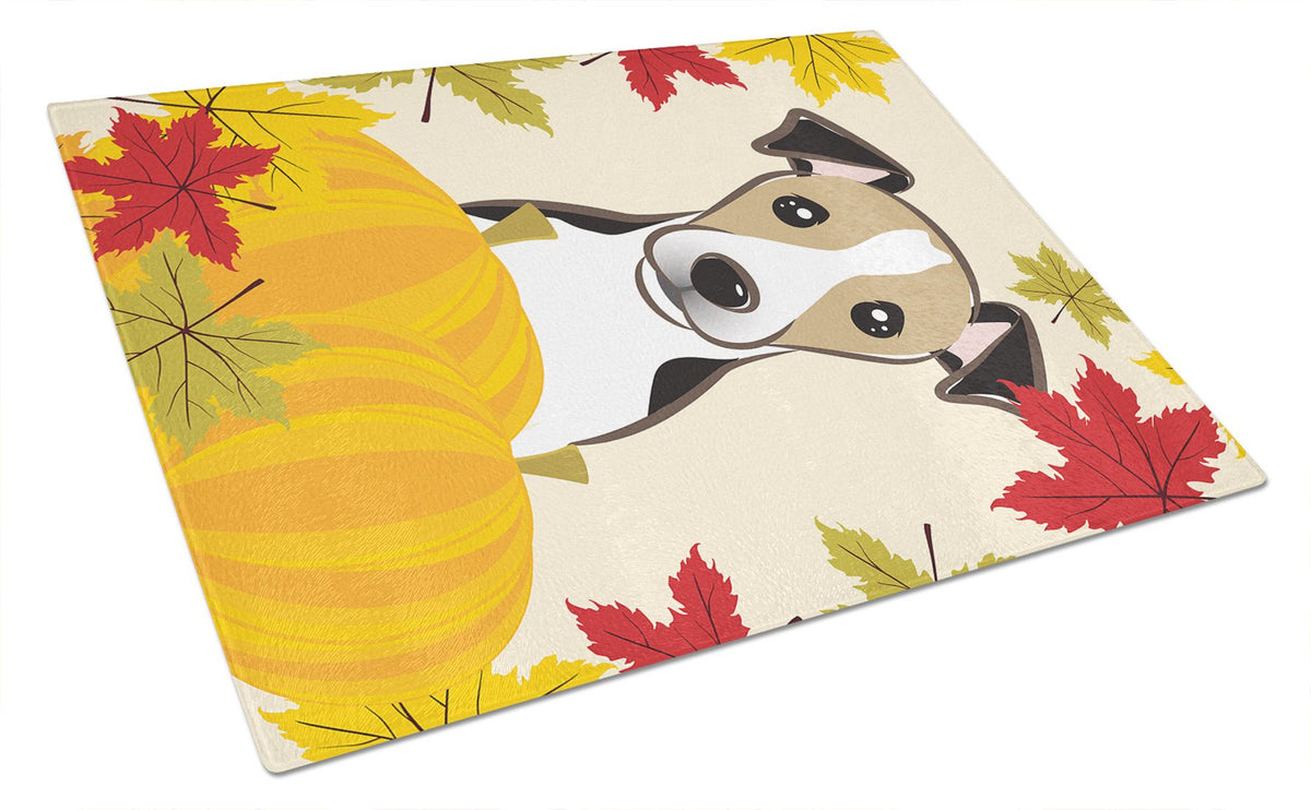 Jack Russell Terrier Thanksgiving Glass Cutting Board Large BB2067LCB by Caroline&#39;s Treasures