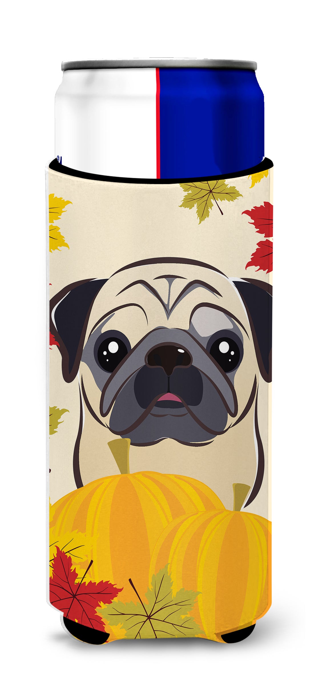 Fawn Pug Thanksgiving  Ultra Beverage Insulator for slim cans BB2068MUK