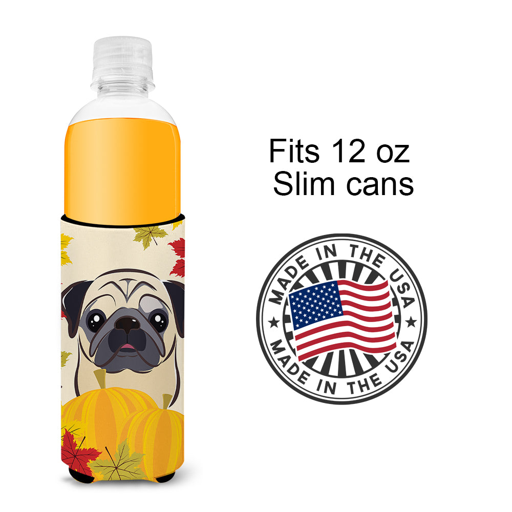 Fawn Pug Thanksgiving  Ultra Beverage Insulator for slim cans BB2068MUK  the-store.com.