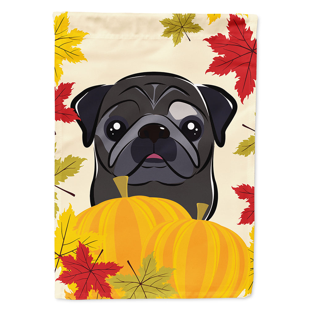 Black Pug Thanksgiving Flag Canvas House Size BB2069CHF