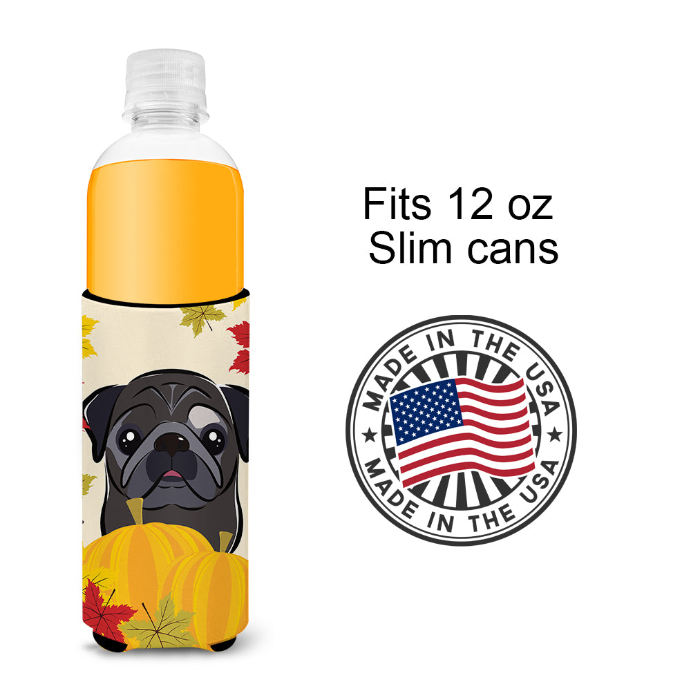 Black Pug Thanksgiving  Ultra Beverage Insulator for slim cans BB2069MUK