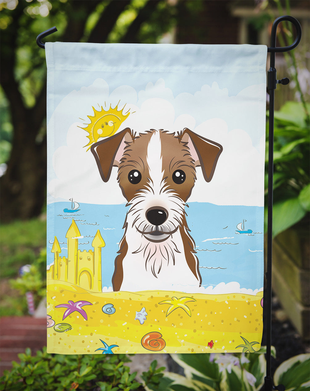 Jack Russell Terrier Summer Beach Flag Garden Size BB2070GF.