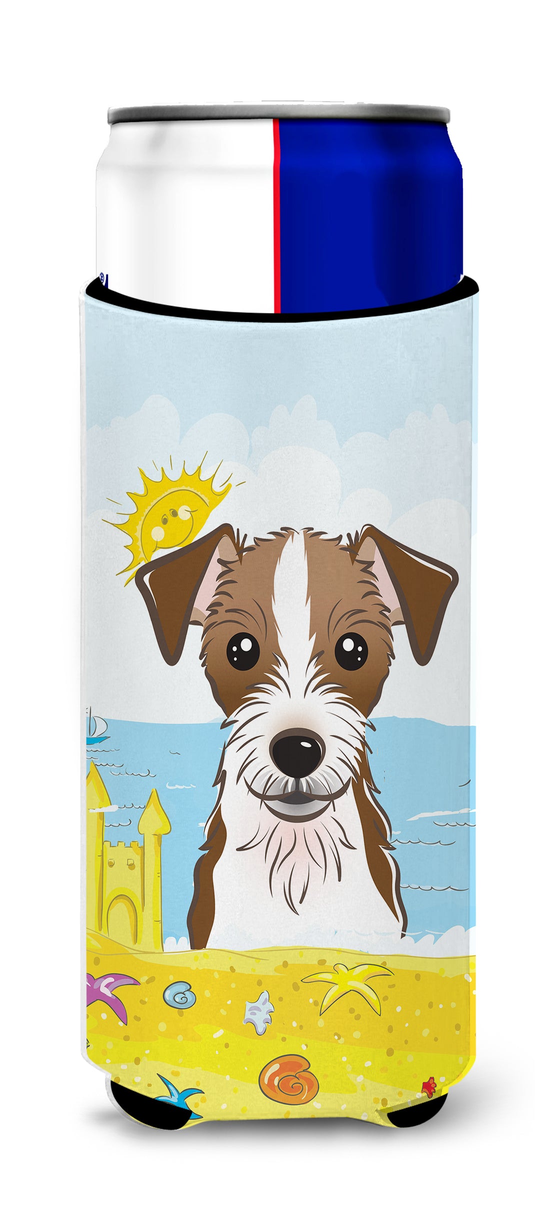 Jack Russell Terrier Summer Beach  Ultra Beverage Insulators for slim cans BB2070MUK  the-store.com.