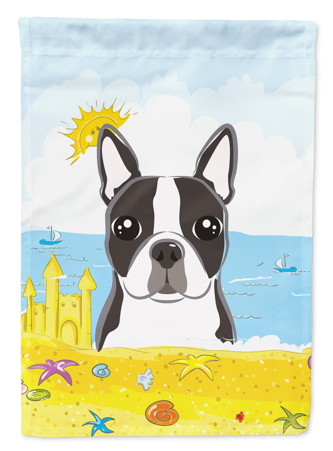 Boston Terrier Summer Beach Flag Garden Size BB2071GF