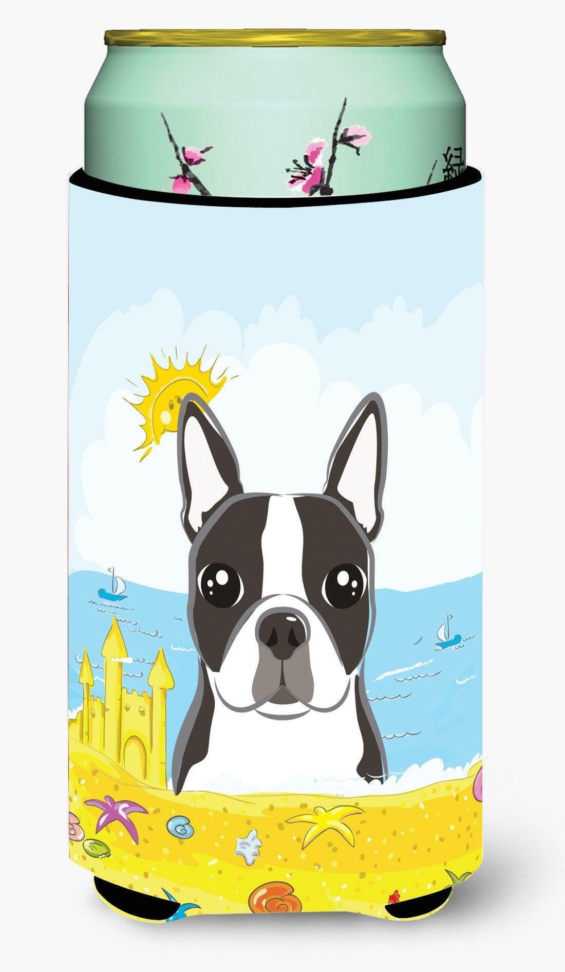 Boston Terrier Summer Beach Tall Boy Beverage Insulator  Hugger BB2071TBC by Caroline&#39;s Treasures