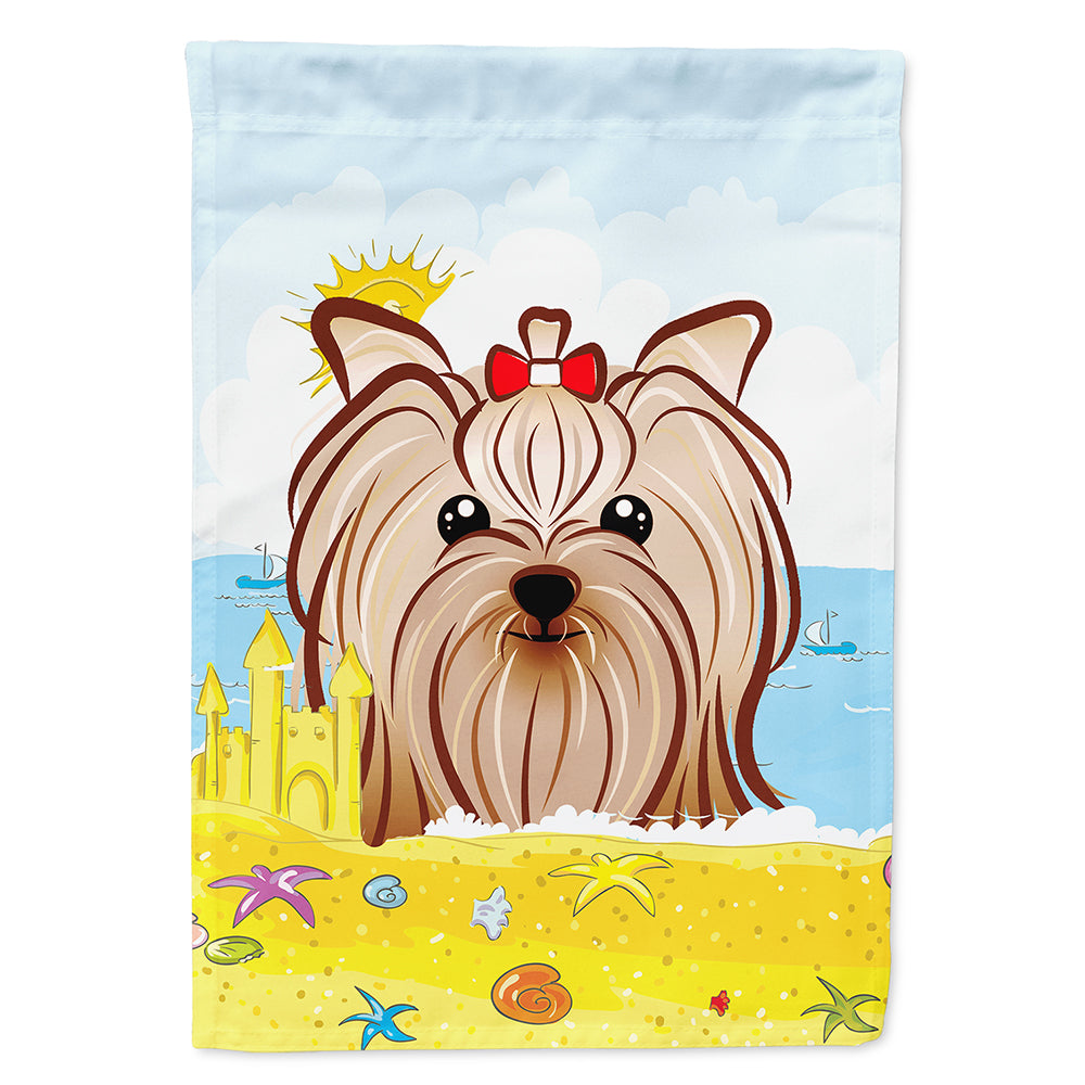 Yorkie Yorkshire Terrier Summer Beach Flag Canvas House Size BB2072CHF  the-store.com.
