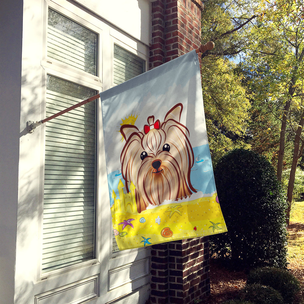 Yorkie Yorkshire Terrier Summer Beach Flag Canvas House Size BB2072CHF  the-store.com.