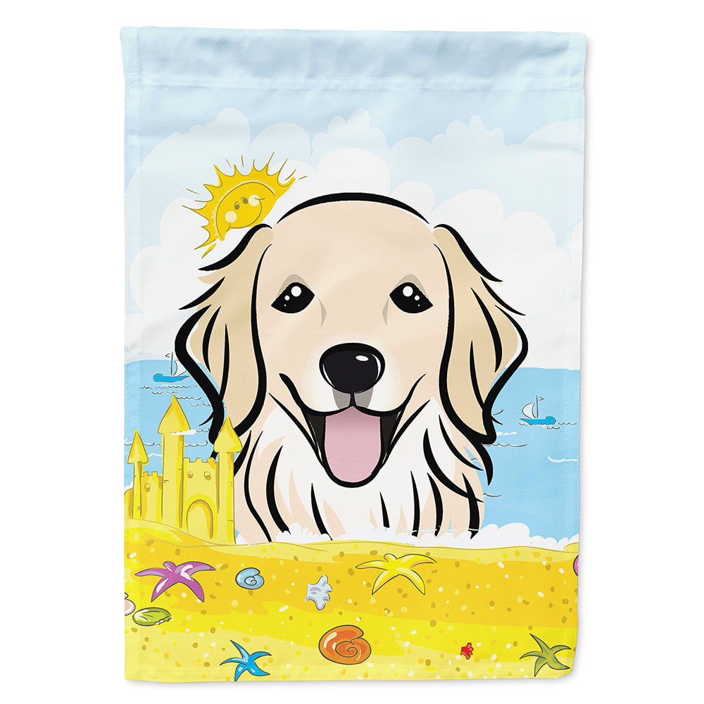 Golden Retriever Summer Beach Flag Canvas House Size BB2073CHF
