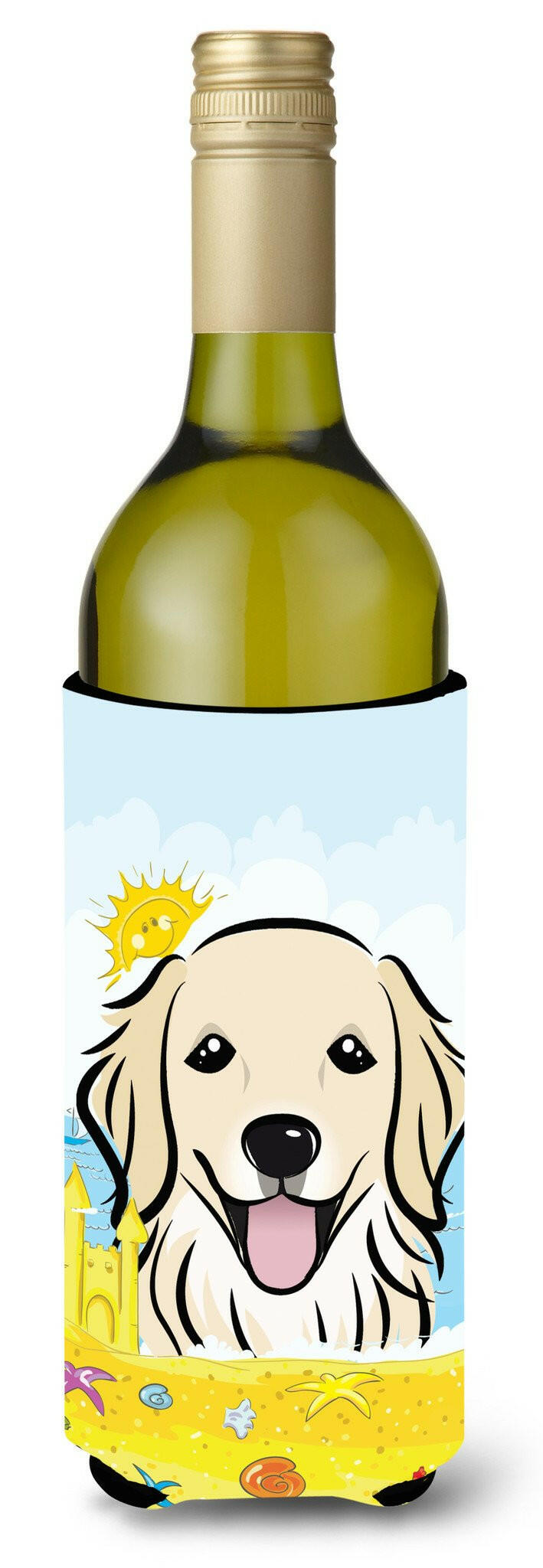 Golden Retriever Summer Beach Wine Bottle Beverage Insulator Hugger BB2073LITERK by Caroline&#39;s Treasures