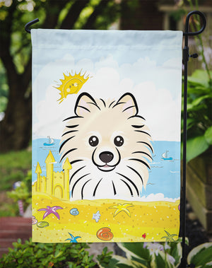 Pomeranian Summer Beach Flag Garden Size BB2075GF