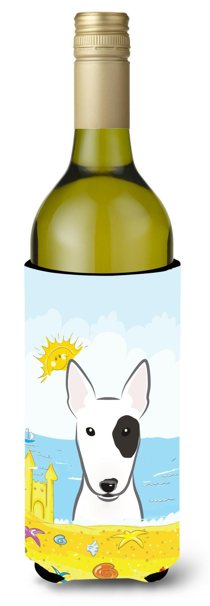 Bull Terrier Summer Beach Wine Bottle Beverage Insulator Hugger BB2077LITERK by Caroline&#39;s Treasures