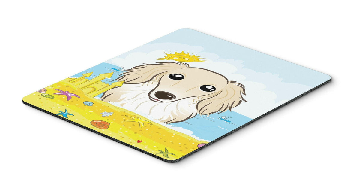 Longhair Creme Dachshund Summer Beach Mouse Pad, Hot Pad or Trivet BB2080MP by Caroline&#39;s Treasures