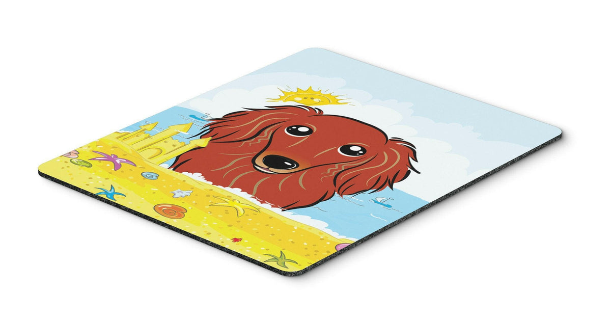 Longhair Red Dachshund Summer Beach Mouse Pad, Hot Pad or Trivet BB2082MP by Caroline&#39;s Treasures